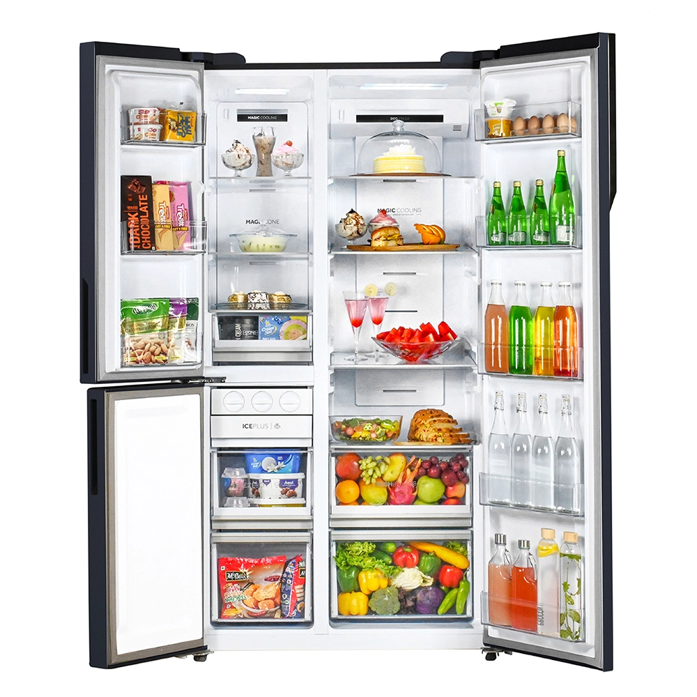 Haier  598 L 3 Door   convertible Side by Side  Refrigerator, Expert Inverter Technology , HRT-683GK